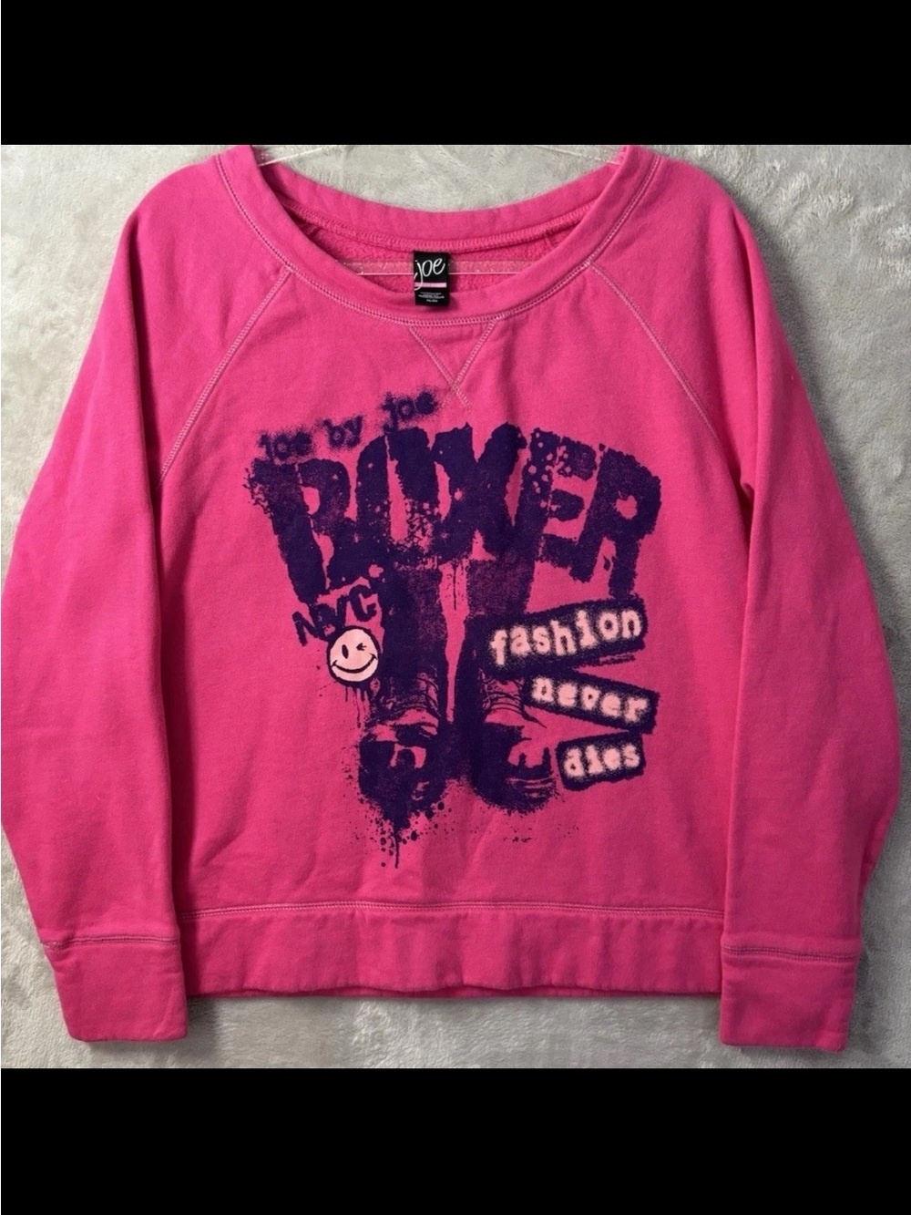 Joe Boxer Graphic Sweatshirt Pink Crewneck Women’s XL Casual